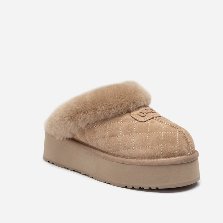 OZWEAR UGG Coquette Matelassé Logo Platform Slipper (Detachable Feature)