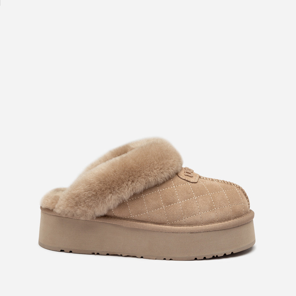 OZWEAR UGG Coquette Matelassé Logo Platform Slipper (Detachable Feature)