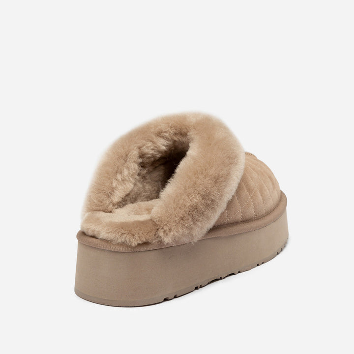 OZWEAR UGG Coquette Matelassé Logo Platform Slipper (Detachable Feature)