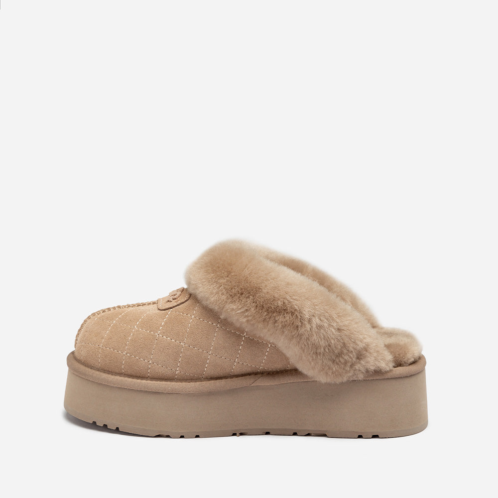 OZWEAR UGG Coquette Matelassé Logo Platform Slipper (Detachable Feature)