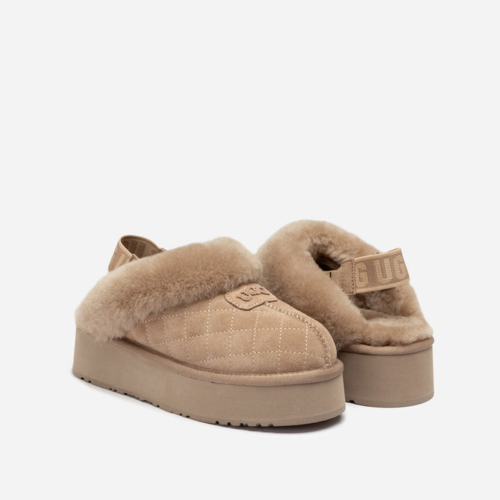 OZWEAR UGG Coquette Matelassé Logo Platform Slipper (Detachable Feature)