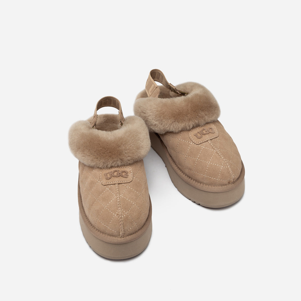 OZWEAR UGG Coquette Matelassé Logo Platform Slipper (Detachable Feature)