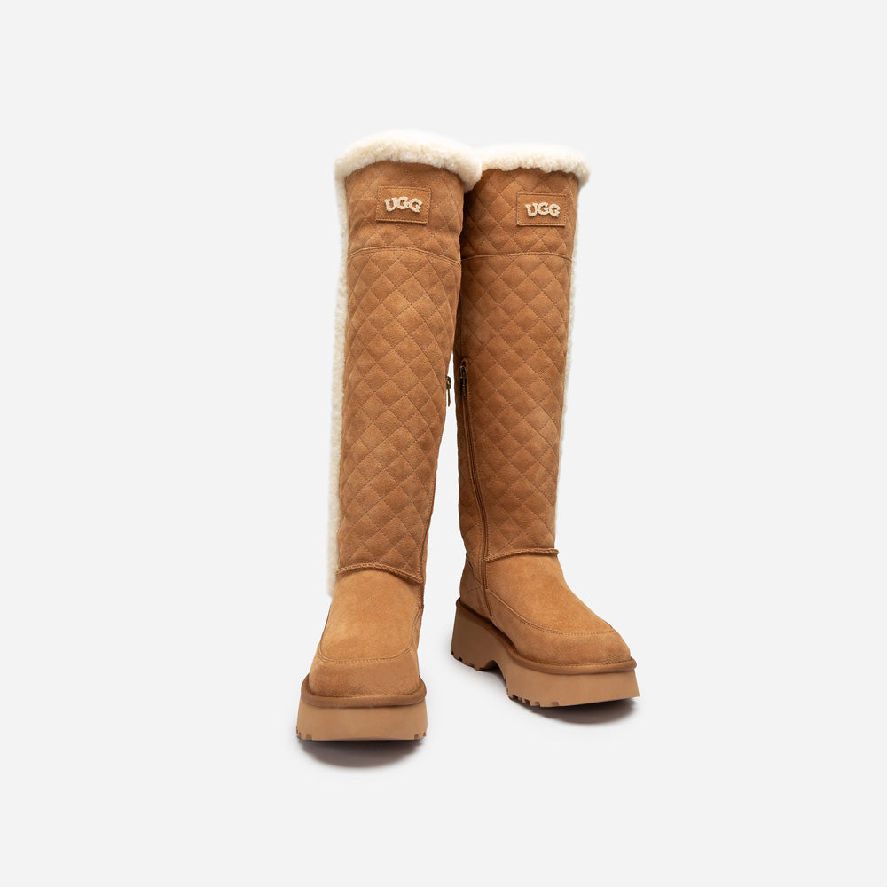 OZWEAR UGG Queena Matelasse Shearling Long Boot