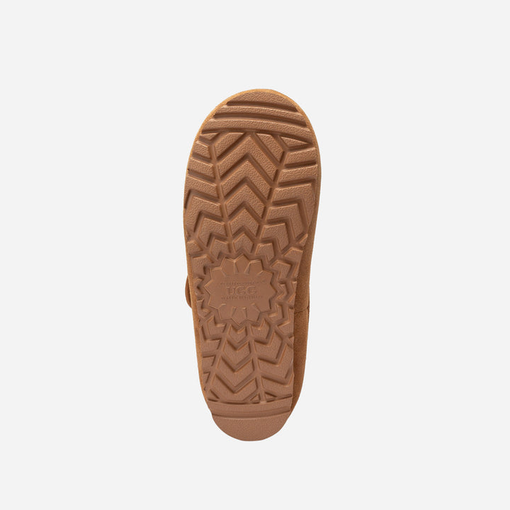 OZWEAR UGG Violet Matelassé Shearling Slipper (Elastic Logo, Detachable Feature)