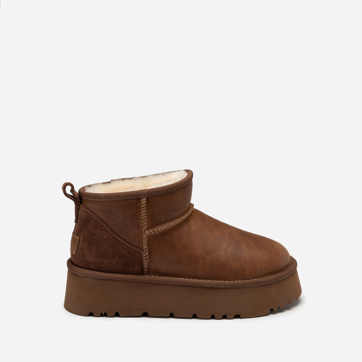 OZWEAR UGG Classic Platform Ultra Mini Boot (Oiled Leather) (4.5cm)