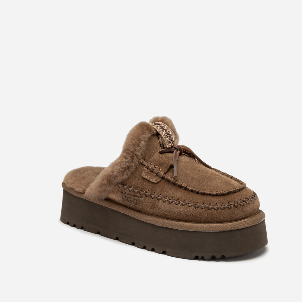 OZWEAR UGG Letitia Platform Slipper (Replaceable Decoration)