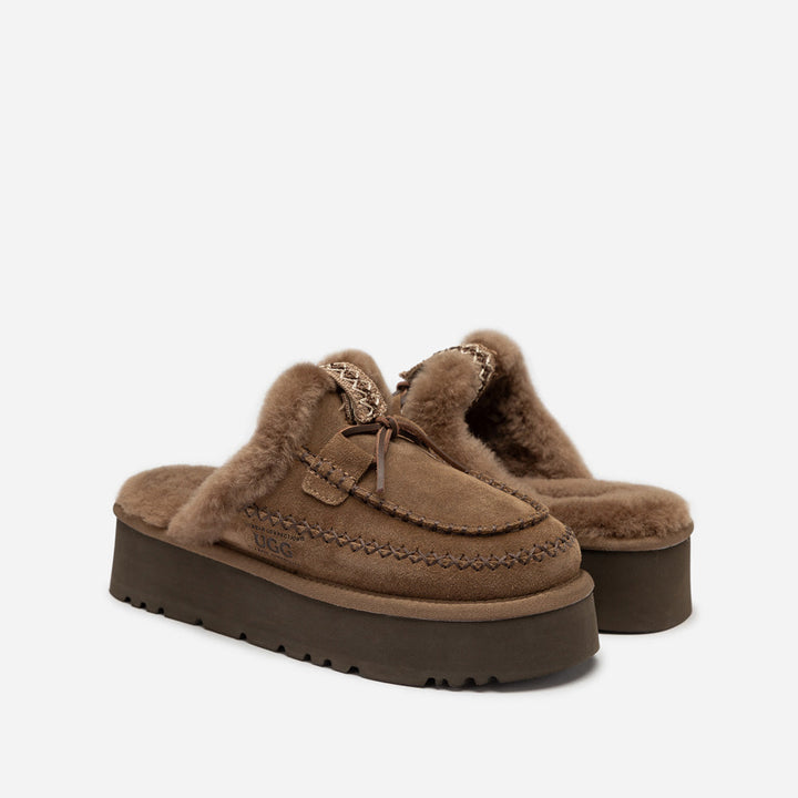 OZWEAR UGG Letitia Platform Slipper (Replaceable Decoration)