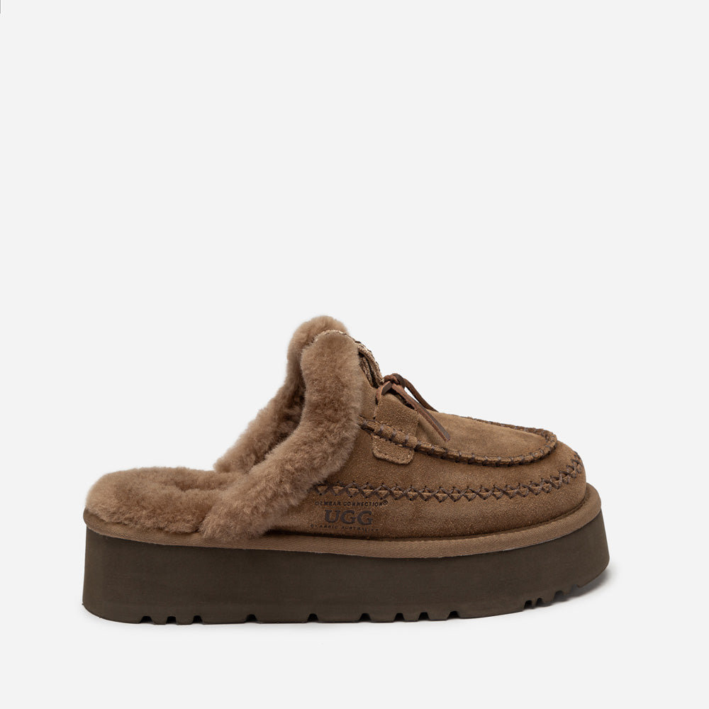 OZWEAR UGG Letitia Platform Slipper (Replaceable Decoration)