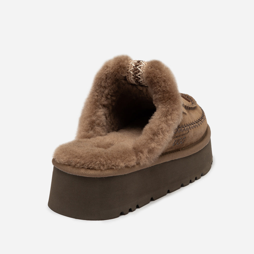 OZWEAR UGG Letitia Platform Slipper (Replaceable Decoration)