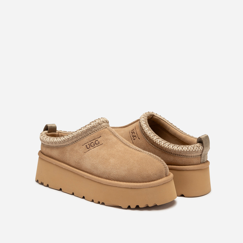 OZWEAR UGG Sydney Spring Platform Slipper (Water Resistant) (Detachable Wool Insole)