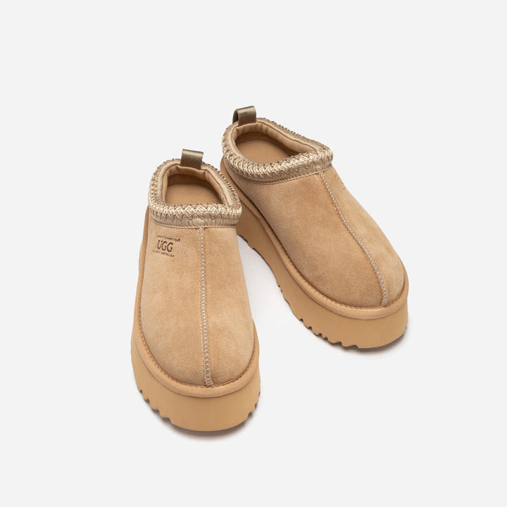 OZWEAR UGG Sydney Spring Platform Slipper (Water Resistant) (Detachable Wool Insole)