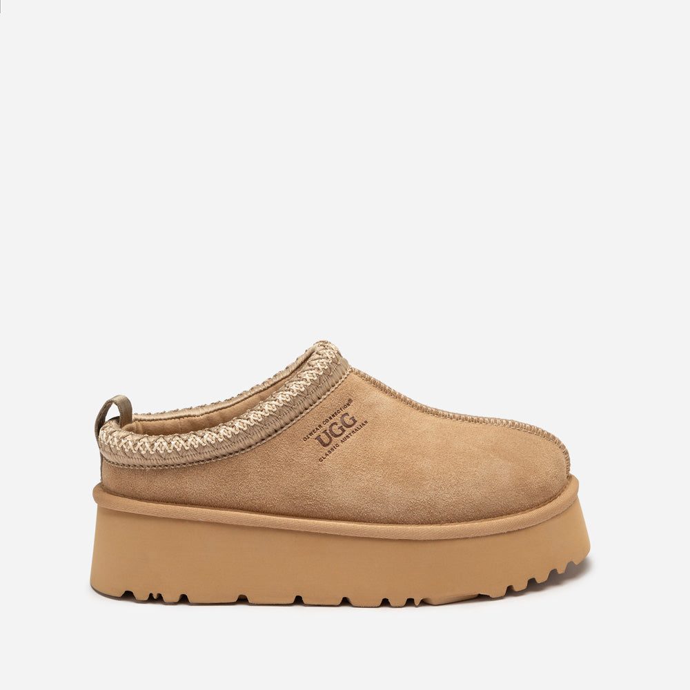OZWEAR UGG Sydney Spring Platform Slipper (Water Resistant) (Detachable Wool Insole)