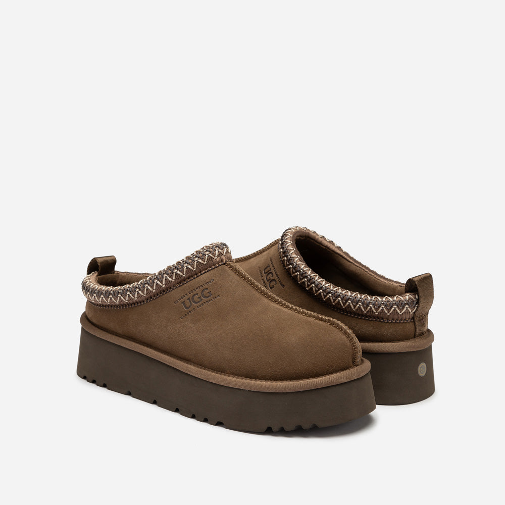 OZWEAR UGG Sydney Spring Platform Slipper (Water Resistant) (Detachable Wool Insole)