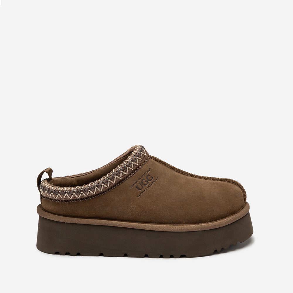 OZWEAR UGG Sydney Spring Platform Slipper (Water Resistant) (Detachable Wool Insole)