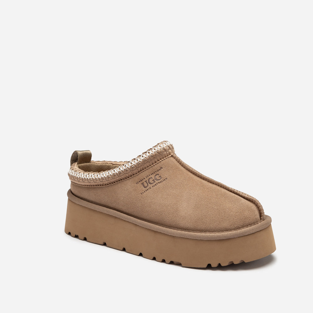 OZWEAR UGG Sydney Spring Platform Slipper (Water Resistant) (Detachable Wool Insole)