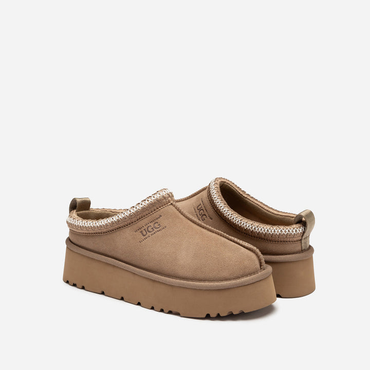 OZWEAR UGG Sydney Spring Platform Slipper (Water Resistant) (Detachable Wool Insole)