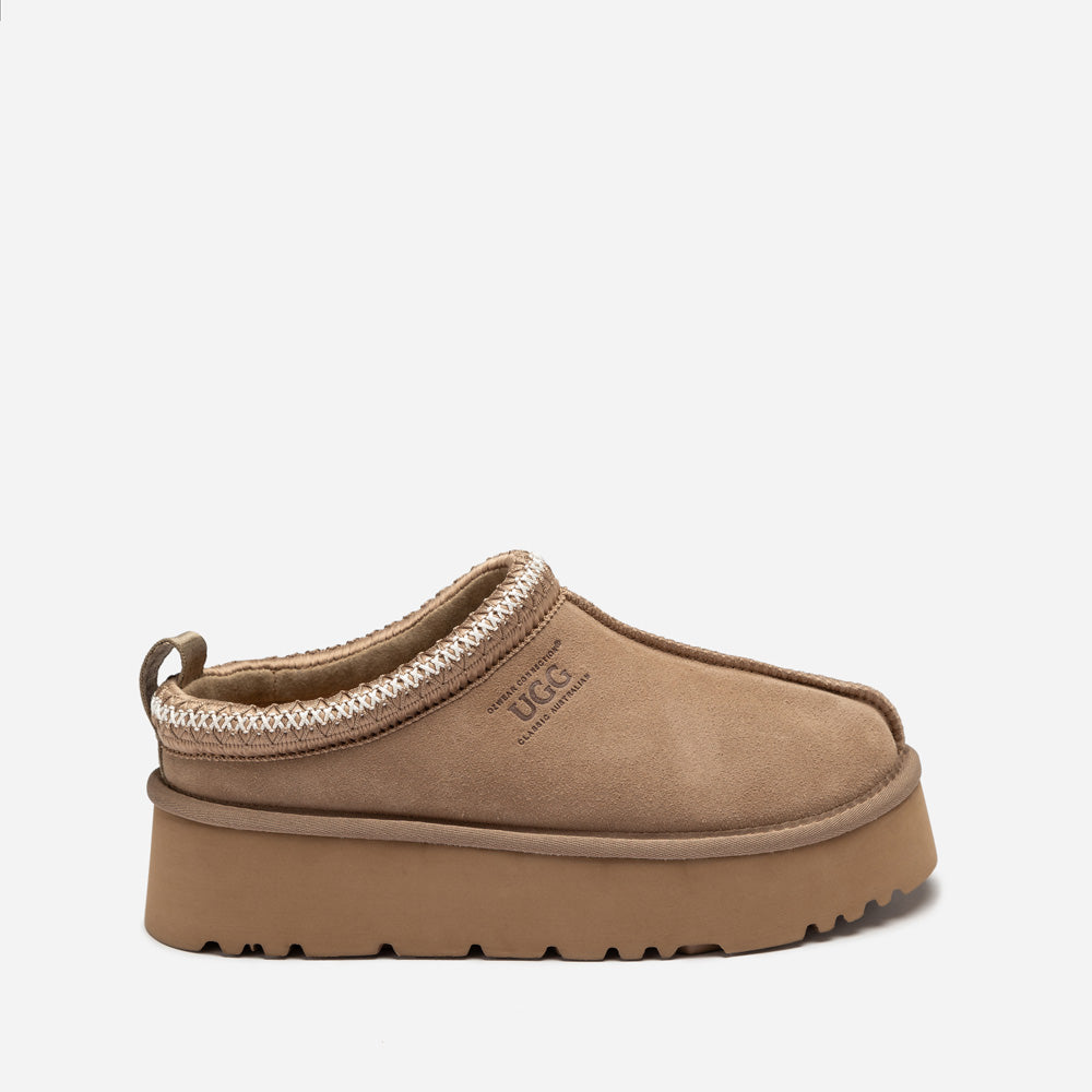 OZWEAR UGG Sydney Spring Platform Slipper (Water Resistant) (Detachable Wool Insole)