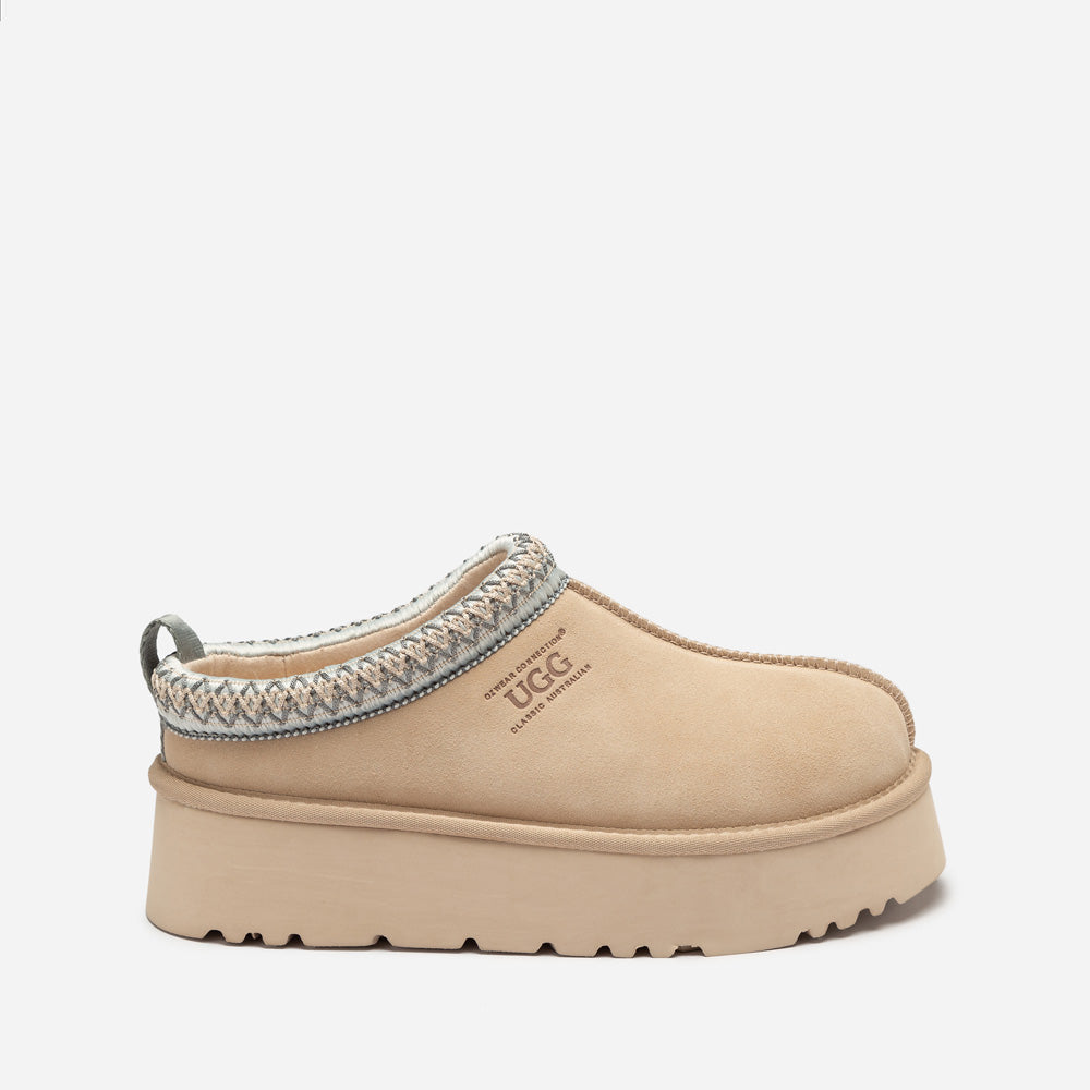 OZWEAR UGG Sydney Spring Platform Slipper (Water Resistant) (Detachable Wool Insole)