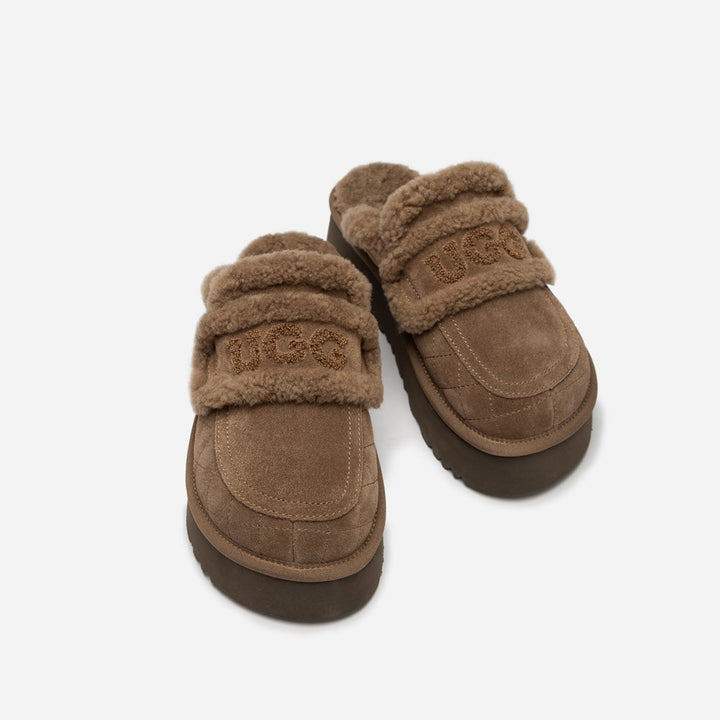 OZWEAR UGG  Violet Matelasse Shearling Platform Slipper
