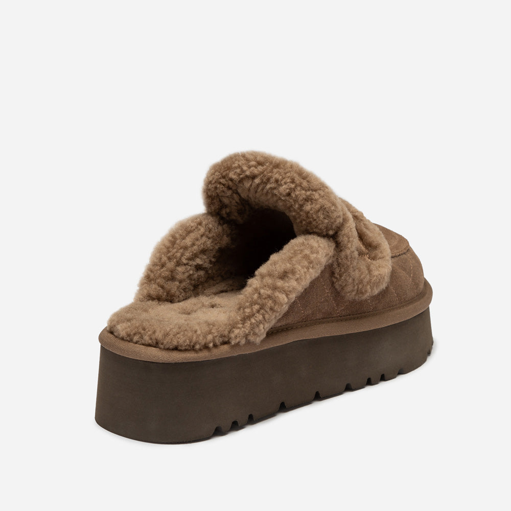 OZWEAR UGG  Violet Matelasse Shearling Platform Slipper