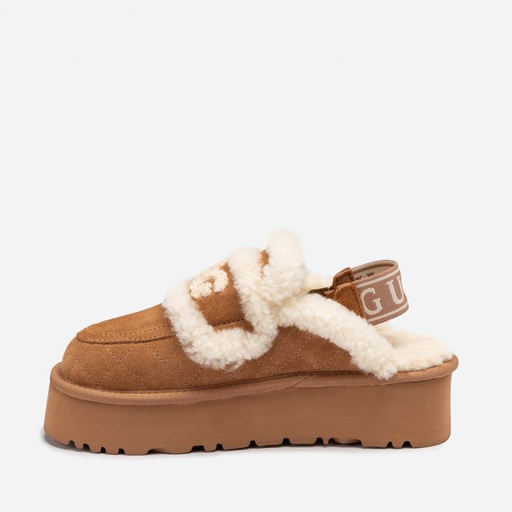 OZWEAR UGG Violet Matelassé Shearling Platform Slipper (Detachable Feature)