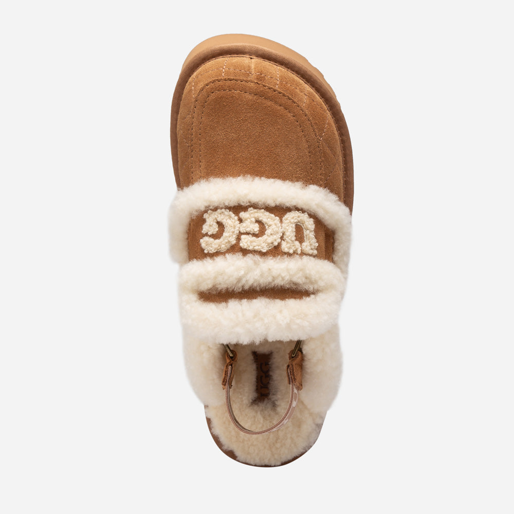 OZWEAR UGG Violet Matelassé Shearling Platform Slipper (Detachable Feature)
