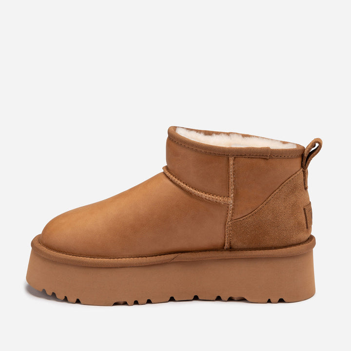 OZWEAR UGG Classic Platform Ultra Mini Boot (Oiled Leather) (4.5cm)