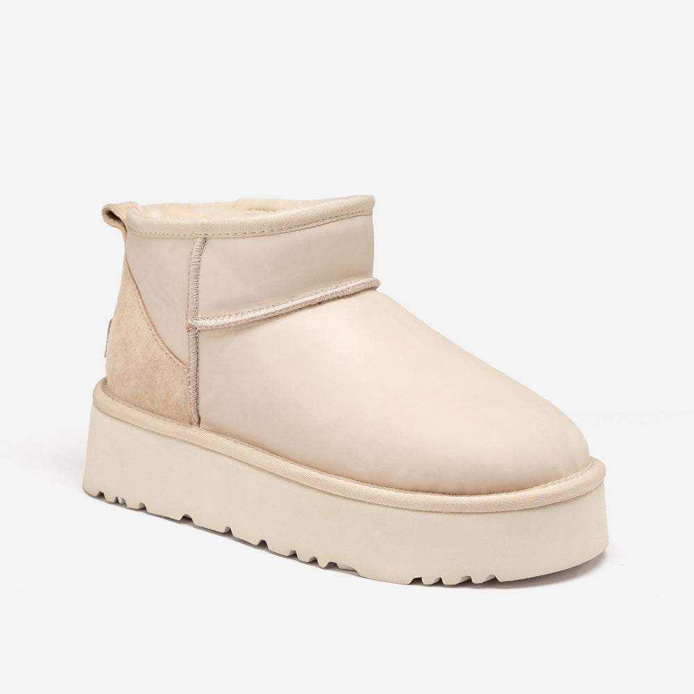 OZWEAR UGG Classic Platform Ultra Mini Boot (Oiled Leather) (4.5cm)