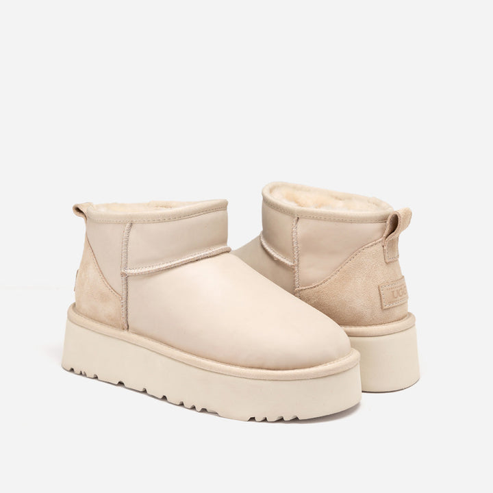 OZWEAR UGG Classic Platform Ultra Mini Boot (Oiled Leather) (4.5cm)