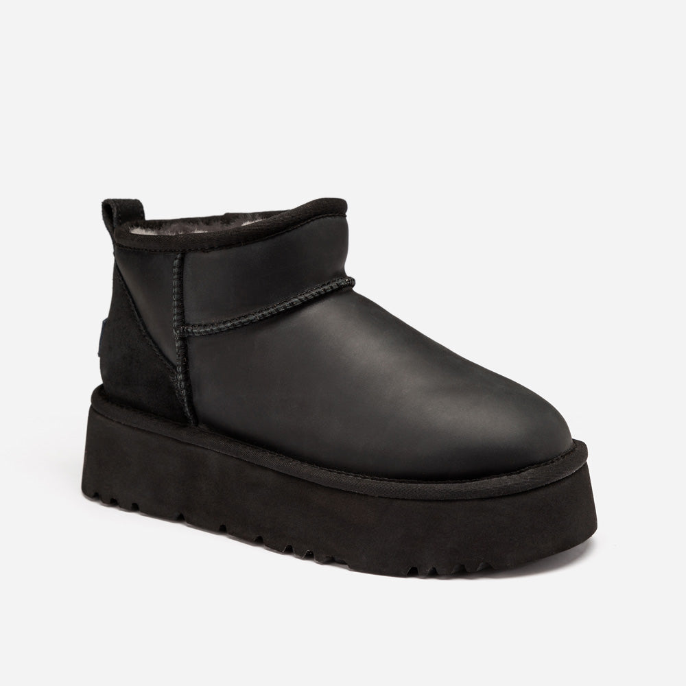 OZWEAR UGG Classic Platform Ultra Mini Boot (Oiled Leather) (4.5cm)