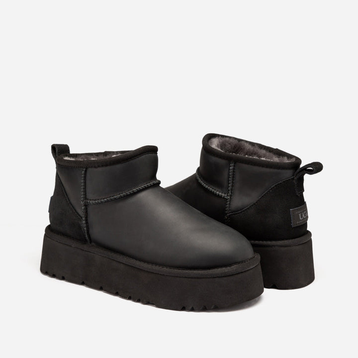 OZWEAR UGG Classic Platform Ultra Mini Boot (Oiled Leather) (4.5cm)