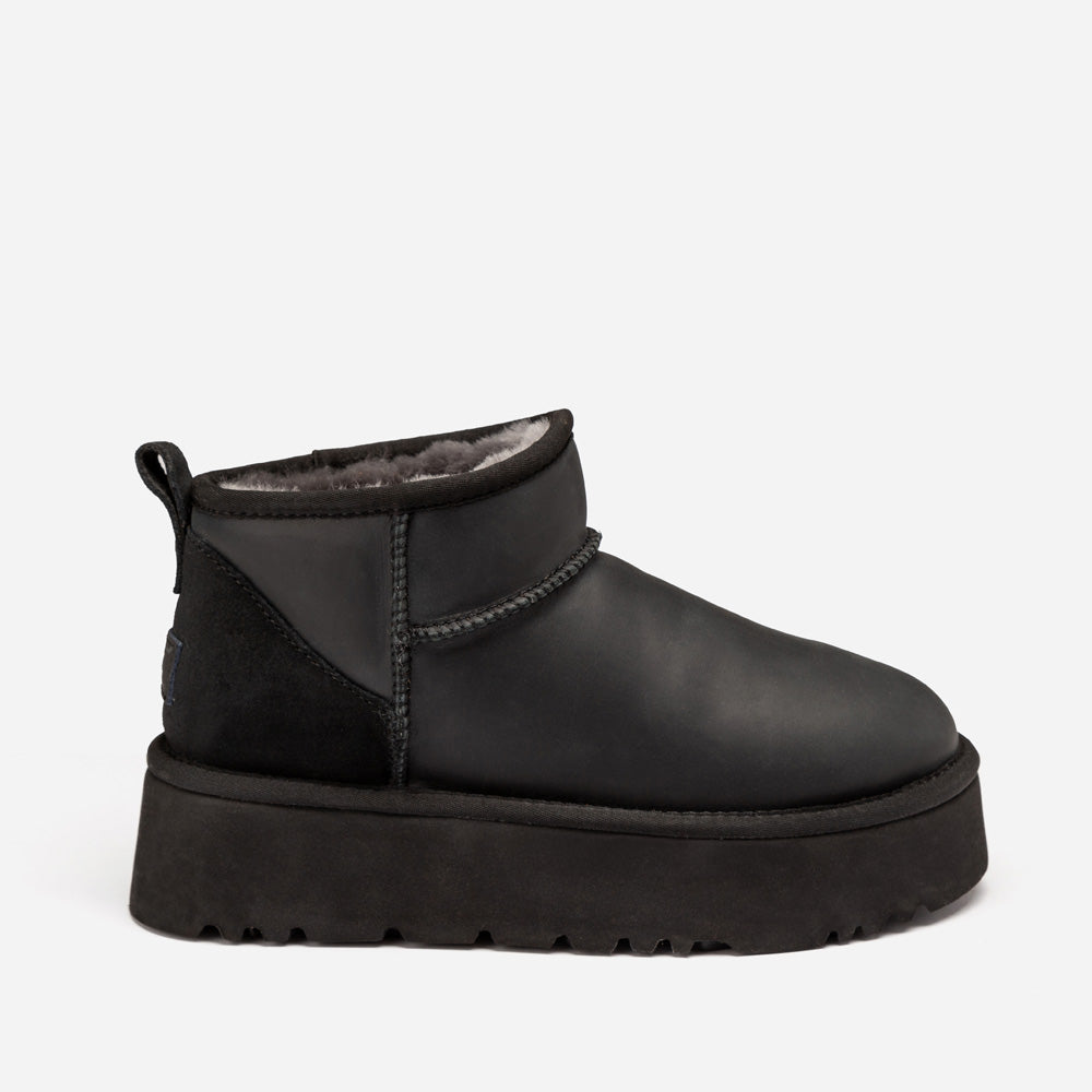 OZWEAR UGG Classic Platform Ultra Mini Boot (Oiled Leather) (4.5cm)