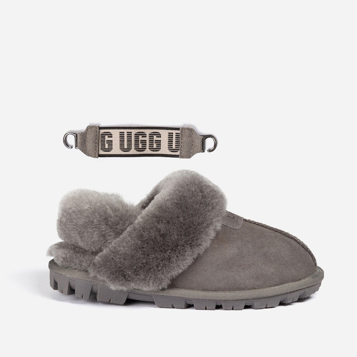 OZWEAR UGG Coquette Slipper (Elastic Logo & Wool Strap) (Detachable Feature)