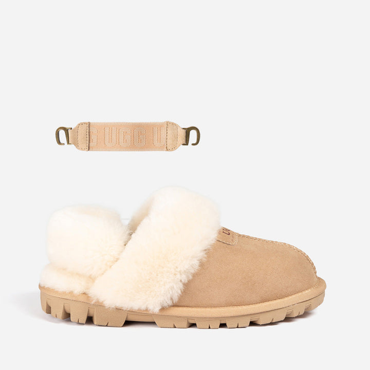 OZWEAR UGG Coquette Slipper (Elastic Logo & Wool Strap) (Detachable Feature)